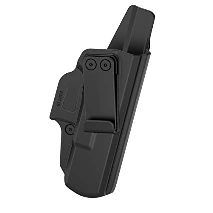 TEGE Glock 19 Holster Glock 19X 23 32 45 Holster (Gen 1-5), Tactical Outside Waistband Belt Paddle Holsters Adjustable Cant Fast Draw, Right-Handed, Black