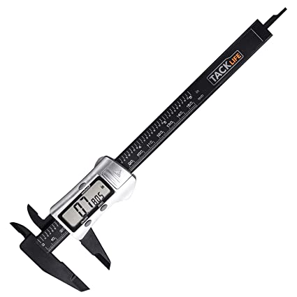 Digital Caliper, 150 mm Plastic Vernier Caliper with Inch/Millimeter/Fraction Conversion, Relative Measuring, Higher Accuracy (0.1 mm), Auto Off and Battery Included (LR44) - TACKLIFE DC03