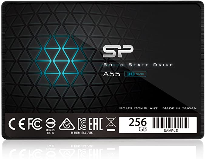 Silicon Power Ace A55 256GB 2.5 Inch SATA III SSD, 3D NAND with SLC Cache, Up to 560MB/s, Internal Solid State Drive for Desktop Laptop Computer