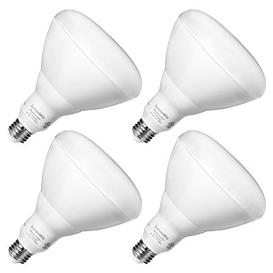 BR40 LED Bulbs, LuminWiz 17W 2700K 1400lm Warm White Dimmable Flood Light Bulb,100W Equivalent,Medium Base (E26),Dimmable,UL Listed,ENERGY STAR, 4-Pack