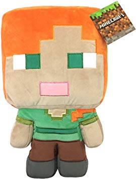 Jay Franco Mojang Minecraft Plush Stuffed Alex Pillow Buddy - Kids Super Soft Polyester Microfiber, 16 inch (Official Product)