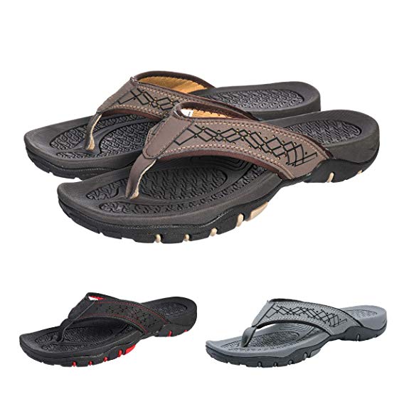 Camfosy Mens Flip Flops, Summer Sports Athletic Walking Sandals Fanning Mens Sandals Beach Outdoor Slip On Anti Slip Slippers