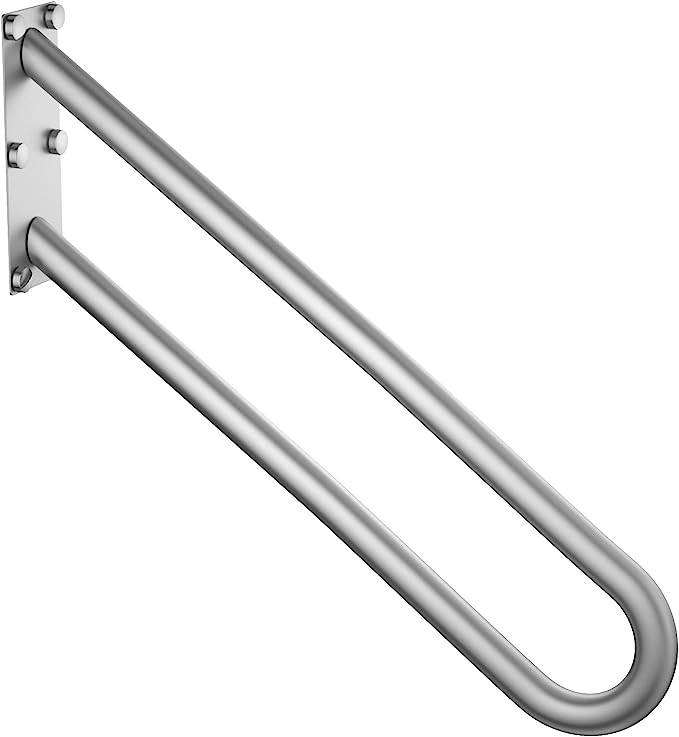 28 Inch U Shaped Handrail for 1-5 Steps - 1.25" Tube, ZUEXT Satin Brushed Nickel Stainless Steel Safety Grab Bar,Wall Mounted Handicap Hand Railing for Outdoor Garage Entry Interior Exterior Stairway