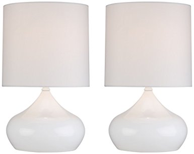 Set of 2 Steel Droplet 14 3/4"H White Small Accent Lamps