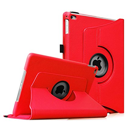 Fintie iPad Air 2 Case - 360 Degree Rotating Stand Case with Smart Cover Auto Sleep / Wake Feature for Apple iPad Air 2 (iPad 6) 2014 Model, Red