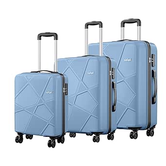 Safari Pentagon Plus TSA Lock, 8 Wheel, Hardside Small, Medium & Large Size Cabin & Check-in Luggage Set of 3 Suitcase, Slate Blue Color 55cm, 66cm & 75cm