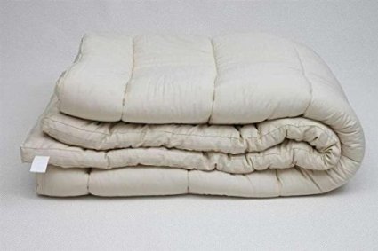 Sleep & Beyond 60 by 80-Inch Organic Merino Wool Mattress Topper, Queen, Ivory