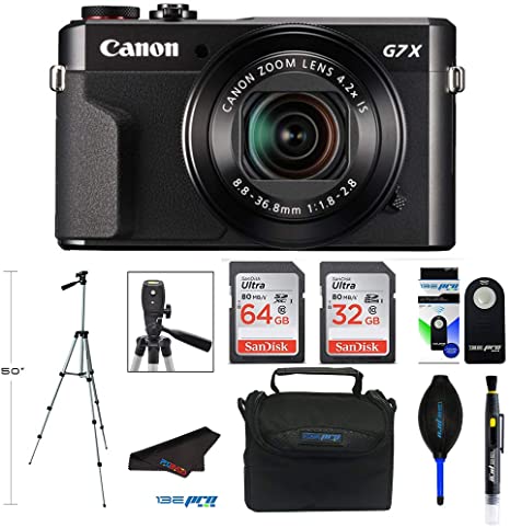 Canon PowerShot G7 X Mark II Digital Camera with Wi-Fi and 4.2X Optical Zoom (Black)   Pixibytes Pro Bundle