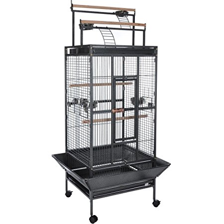 Parrot Bird Cage with Double Ladders Black Vein 32x30x68
