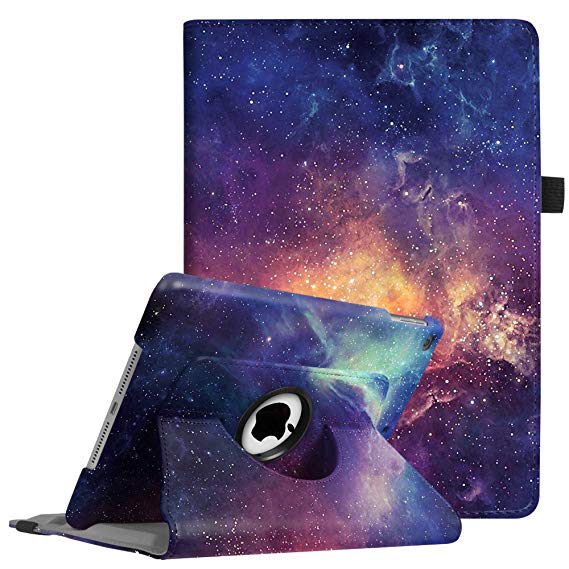 Fintie Rotating Case for iPad 9.7 2018 2017(6th Gen, 5th Gen)/iPad Air 2/iPad Air – 360 Degree Swivel Stand Smart Protective Cover with Auto Sleep Wake Feature, Galaxy