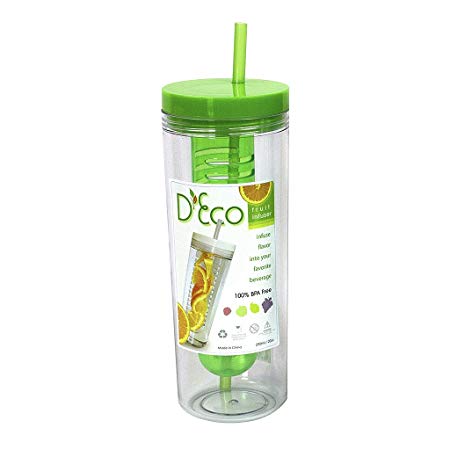 Fruit Infuser Water Bottle by D'Eco (Green)