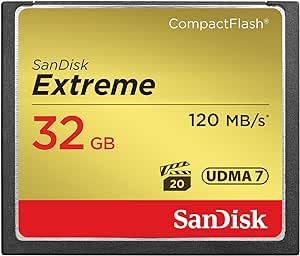 Carte Mémoire CompactFlash SanDisk Extreme 32 Go UDMA7 avec une Vitesse de Lecture Allant jusqu'à 120 Mo/s (SDCFXSB-032G-G46)