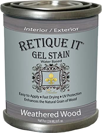 Water-Based Gel Stains by Retique It (8 oz Stain, Weathered Wood)