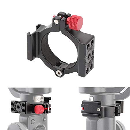 AFVO Ring Clamp with Cold Shoe for Zhiyun Smooth 4 Applied to Rode Microphone LED Light, Anti-Scratch (New Version)