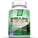 BRI Nutrition Spirulina - 2000mg Maximum Strength Supplement - 30 Day Supply - 120 Veggie Capsules