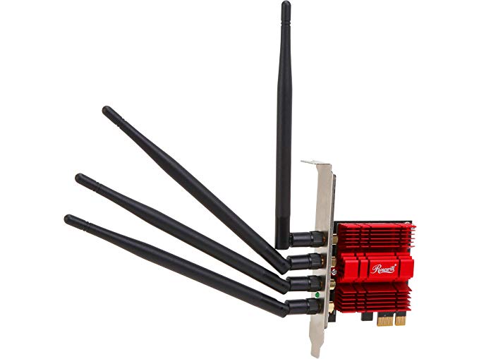 Rosewill RNX-AC1900PCEv2, Dual Band Wireless AC1900 Wi-Fi Adapter for Desktop, Up to 1300 Mbps (5.0 GHz)   600 Mbps (2.4 GHz) Wireless Data Rates, PCI-Express Interface, 3 x External Antennas