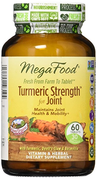 MegaFood - Turmeric Strength for Joint, Supports Joint Health & Mobility, 60 Tablets