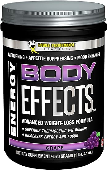 Power Performance Products Body Effects Pre Workout Supplement, Grape, 570 Grams