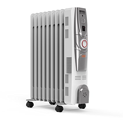 Vax ACH2V101 Power Heat Oil-Filled Radiator, 2000 W - White/Silver Spray