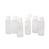 Set of 6  HIGH QUALITY -Loyalty -2oz Clear Plastic Empty Bottles with Flip Cap - BPA-free - Travel Size 2 Ounce