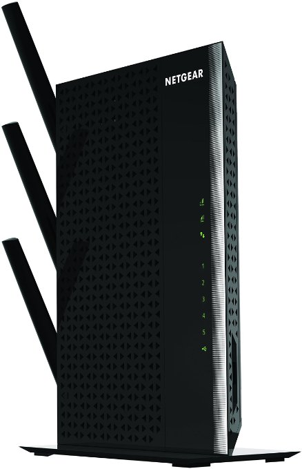 NETGEAR EX7000-100UKS AC1900 Dual Band 24 and 5 GHz 1900 Mbps Nighthawk WiFi Range Extender with 5 Gigabit Ports and 3 External Antennas WiFi Booster