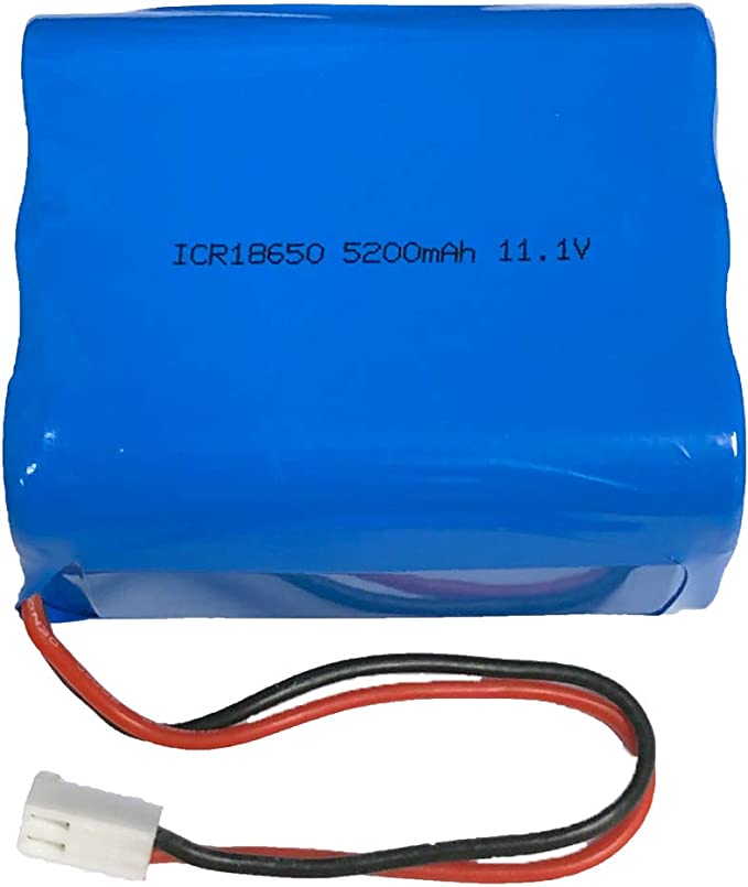 AES Spy Cameras 11.1V 5200mAh 6 Cell Lithium ion 18650 57.72Wh Rechange Battery Pack with 2 Pin MTA-100 Connectors