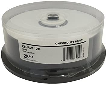 CheckOutStore B00414-25 CD-RW 12X 80Min/700MB, White Inkjet
