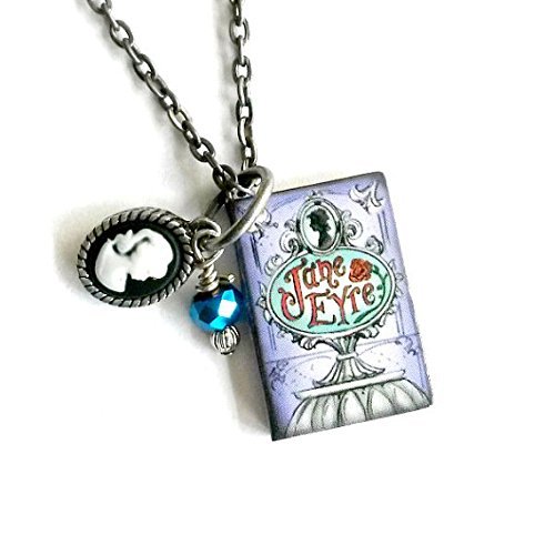 Jane Eyre Miniature Book Necklace with cameo Handmade Gift by Aunt Matilda's Jewelry