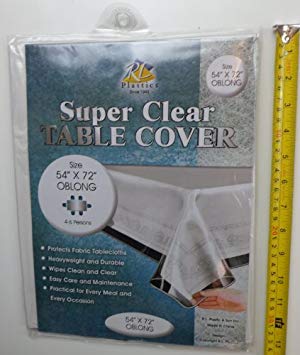 R&L Super Clear and Durable 100% Vinyl Tablecloth Protector 54" X 72" Oblong