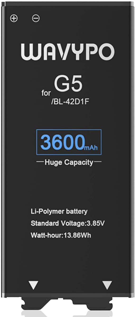 3600mAh Battery for LG G5, Li-Polymer BL-42D1F Battery Replacement for LG G5, US992/ VS987/ LS992/ H820/ H830/ H845/ Dual H850/ H858, G5 Spare Batteries Wavypo