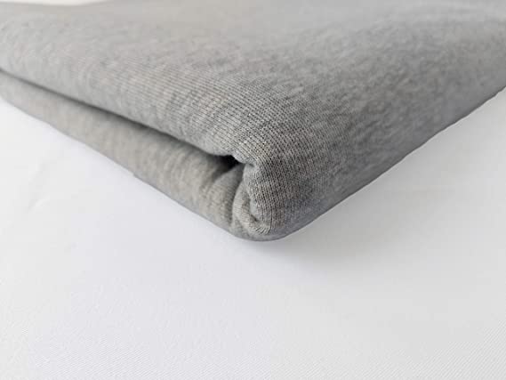Grey Cotton Jersey Fabric by The Metre for Sweatshirts Hoodies Jumpers W150CM (Grey)