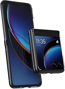 Motorola Razr  (Plus) 2023 / Razr 40 Ultra Clear Case- Showcase Your Phone, Slim, Lightweight Protection, Hingeless Shell, CNC Precision Cutouts- Infinite Black NCVM Accent Trim