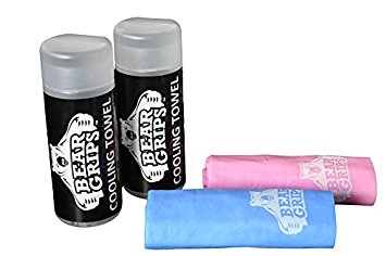 Bear Grips: Premium Instant Dual-Sided Sport Cooling Towel Stays Cold for 6 Hours - Perfect for Fitness, Golf, Workout, Yoga, Cycling with Carrying Case