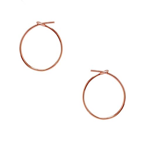 Humble Chic Round Hoop Earrings - Hypoallergenic Lightweight Wire Threader Loop Drop Dangles for Women, Safe for Sensitive Ears - Plated in 925 Sterling Silver or 18k Gold