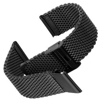 Geckota® Stainless Steel Watch Strap Milanese Mesh Satin Black 20mm