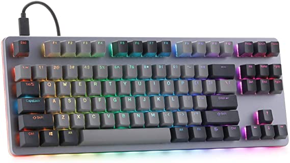 Drop CTRL Mechanical Keyboard Tenkeyless TKL (87 Key) Gaming Keyboard, Hot-Swap Switches, Programmable Macros, RGB LED Backlighting, USB-C, Doubleshot PBT, Aluminum Frame (Cherry MX Blue RGB)