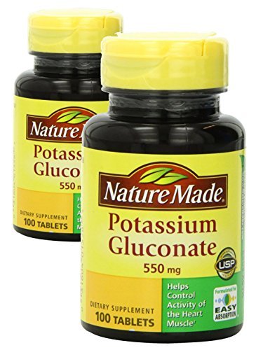 (2 Pack) Nature Made Potassium Gluconate 550mg, 100 tablets by Nature Made