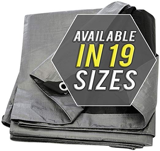 Tarp Cover Silver/Black Extremely Heavy Duty 20 Mil Thick Material, Waterproof, Great for Tarpaulin Canopy Tent, Or Pool Cover!!! (12X12)