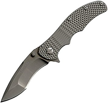 Schrade SCH601TI Frame Lock Folding Knife Drop Point Re-Curve Blade Titanium Handle