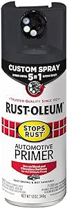 Rust-Oleum 384757 Custom Spray 5-in-1 Flat Dark Gray Automotive Primer Aerosol Spray, 12 oz., Dark Gray