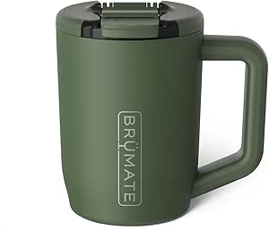 BrüMate Müv - 15oz 100% Leak Proof Insulated Coffee Mug with Handle & Lid - Stainless Steel Coffee Travel Mug - Double Walled Coffee Cup (OD Green)