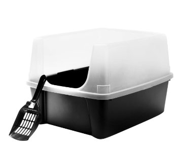 IRIS Open Top Litter Box with Shield and Scoop