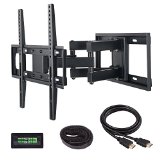 Mounting Dream MD2380 TV Wall Mount Bracket with Full Motion Dual Articulating Arm for most of 26-55 Inches LED LCD and Plasma TVs with 6 feet HDMI Cable and Magnetic Bubble Level