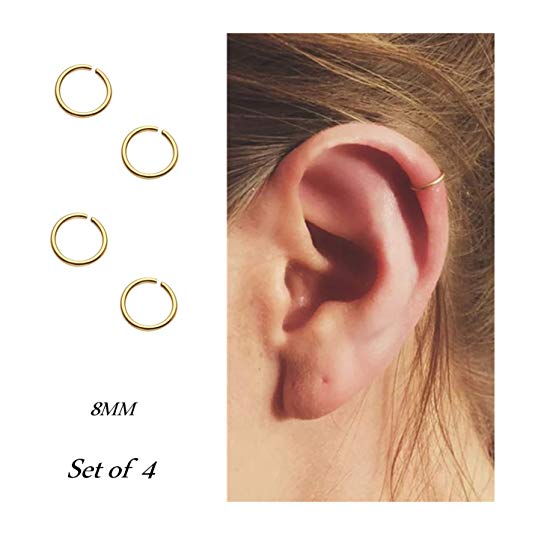 Hoop cartilage earring fake earrings nose rings septum nose ring stainless steel for women men girls