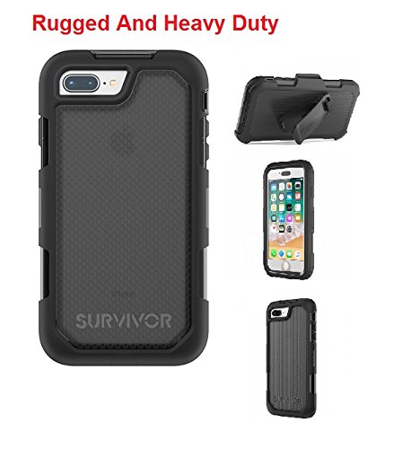 Griffin IPhone 7/8 Plus Survivor Extreme Rugged Drop Protection Case| Black/Smoke