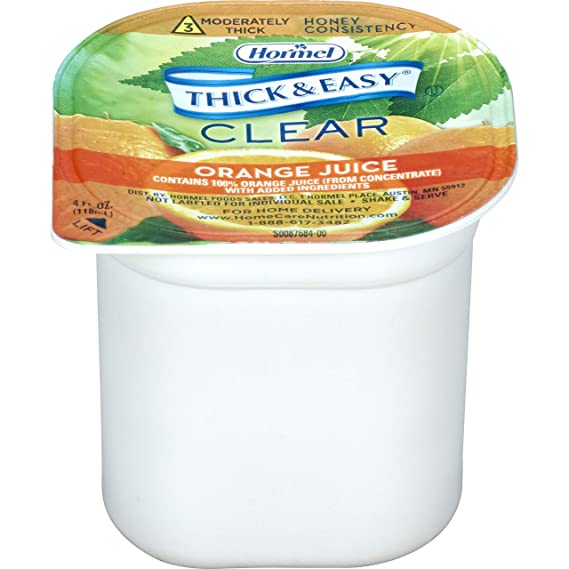 Thick & Easy Thickened Beverage 4 oz. Portion Cup Orange Juice Flavor Ready to Use Honey Consistency, 32192 - Case of 24