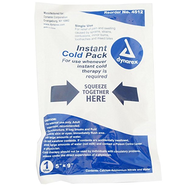 Dynarex Instant Cold Pack, 5 Inches x 9 Inches, 24-Count