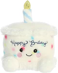 Aurora® Adorable Palm Pals™ Happy B'day Cake Stuffed Animal - Pocket-Sized Play - Collectable Fun - White 5 Inches