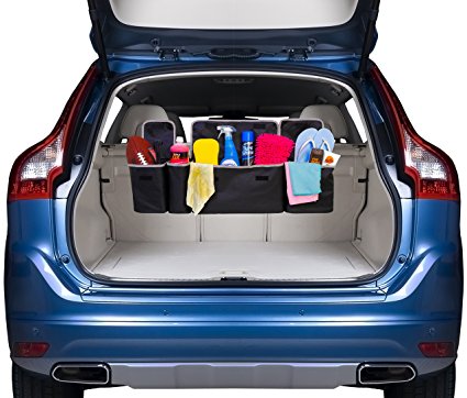 2 in 1 Backseat Car Trunk Organizer by Kodiak| 4 Pocket Car Storage Solution| Vehicle Storage for Childrens Toys/ Tools/ Baby Supplies & Golf Trunk Organizer| SUV & Car Organizer