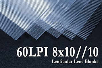 8x10//10 3D Lenticular Lens Blanks w/ Instructions (Qty: 10)